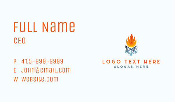 Fire Snowflake Energy Business Card Design Image Preview