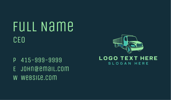 Transportation Truck Vehicle Business Card Design Image Preview