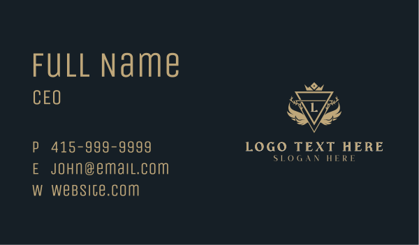 Luxurious Wreath Crown  Business Card Design Image Preview