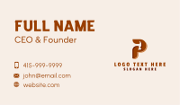 Carpentry Hammer Letter P Business Card Image Preview