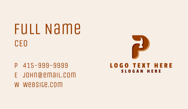 Carpentry Hammer Letter P Business Card Design Image Preview