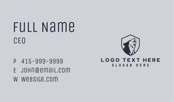 Gaming Wolf Shield Business Card Design Image Preview