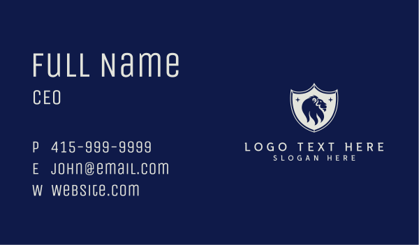 Shield Lion Enterprise  Business Card Design Image Preview