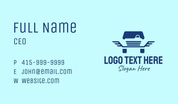 Blue Wings Car  Business Card Design Image Preview