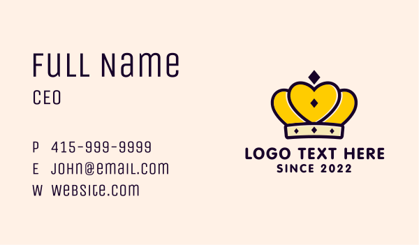 Heart Crown  Business Card Design Image Preview
