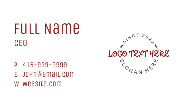 Feminine Graffiti Wordmark Business Card Design Image Preview