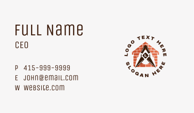 Masonry Trowel Brick Construction Business Card Image Preview