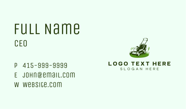 Backyard Lawn Mower Business Card Design Image Preview