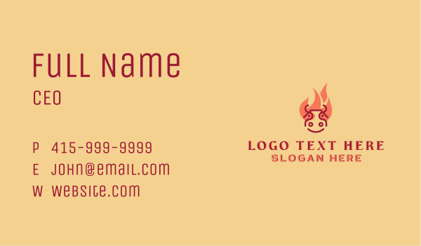Grill Cow Flame Barbecue Business Card Design Image Preview