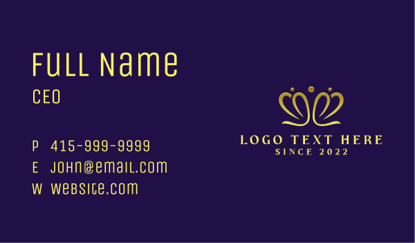 Golden Pageant Crown Business Card Design Image Preview
