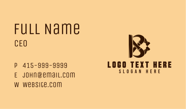 Carpenter Hammer Letter B Business Card Design Image Preview