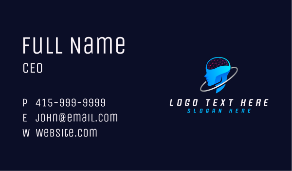 Human Technology AI Business Card Design Image Preview