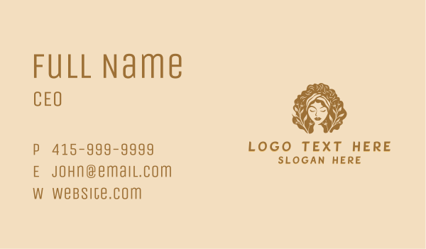 Woman Curly Hair Business Card Design Image Preview