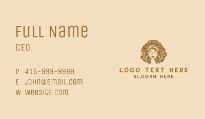 Woman Curly Hair Business Card Image Preview