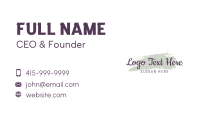 Script Watercolor Wordmark Business Card Preview