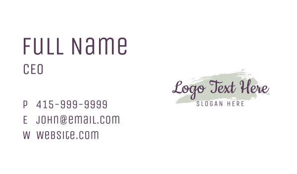 Script Watercolor Wordmark Business Card Design Image Preview