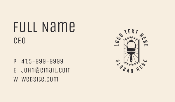 Paint Bucket Brush Carpentry  Business Card Design Image Preview