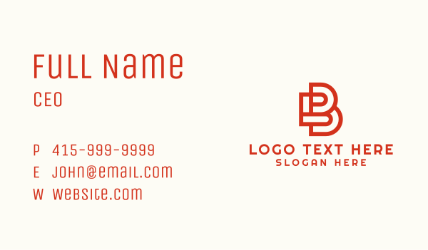 Modern Geometric Letter B Business Card Design Image Preview