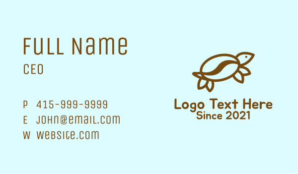 Coffee Bean Turtle  Business Card Design Image Preview