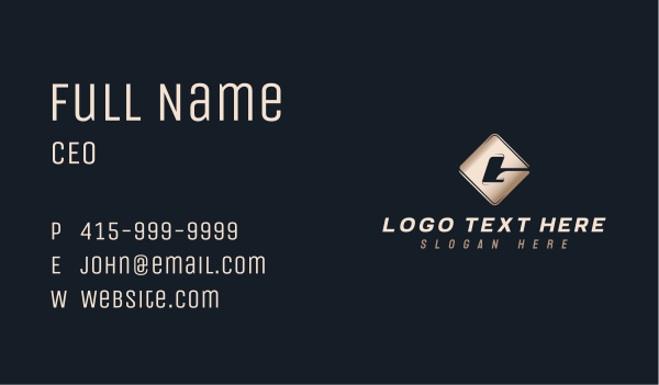 Industrial Iron Steel Business Card Design Image Preview