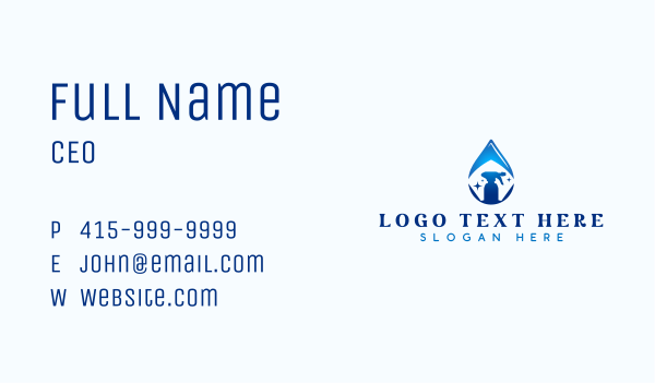 Spray Bottle Cleaning Droplet Business Card Design Image Preview