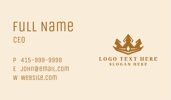 Golden Expensive Crown  Business Card Design Image Preview