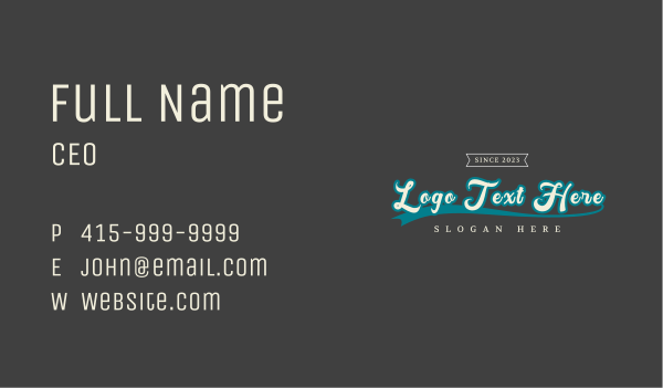 Retro Sports Wordmark Business Card Design Image Preview