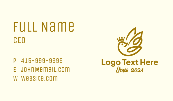 Crown Dove Bird Business Card Design Image Preview