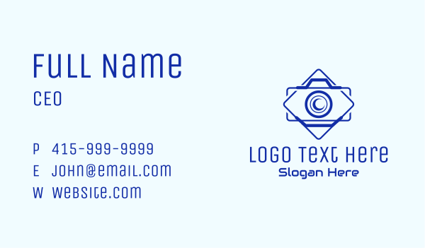 Camera Outline Badge Business Card Design
