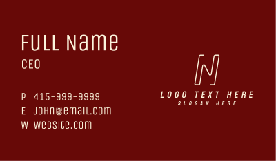 Corporate Firm Letter N Business Card Image Preview