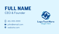 Blue Swimmer Athlete  Business Card Image Preview