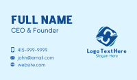 Blue Swimmer Athlete  Business Card Image Preview