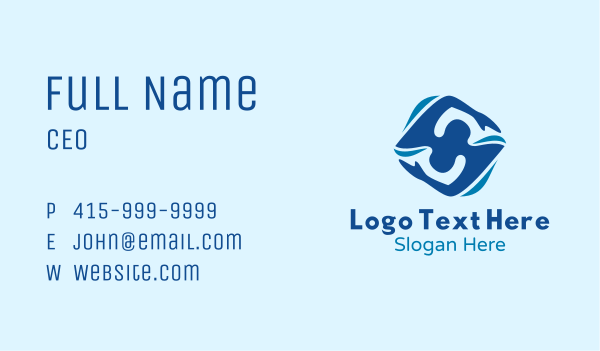 Blue Swimmer Athlete  Business Card Design Image Preview