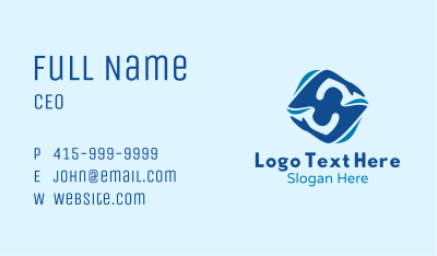Blue Swimmer Athlete  Business Card Image Preview