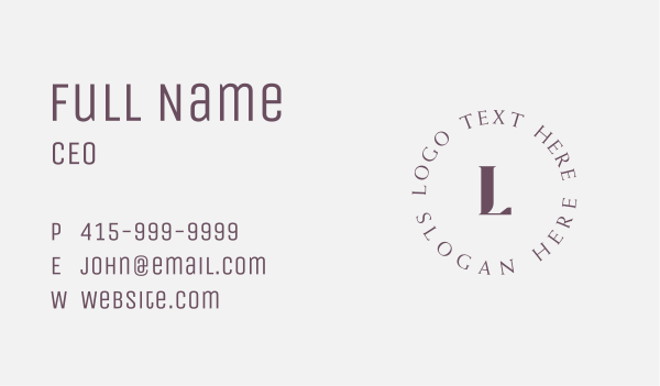 Fashion Badge Letter Business Card Design Image Preview