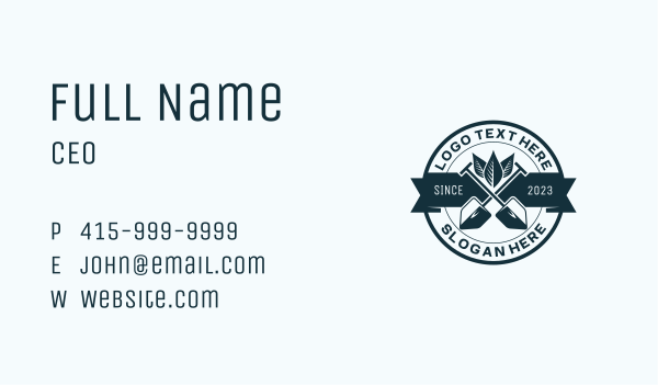 Landscaping Shovel Gardener Business Card Design Image Preview