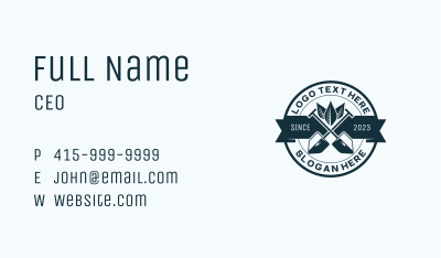 Landscaping Shovel Gardener Business Card Image Preview