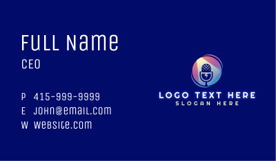 Broadcasting Podcast Mic Business Card Image Preview
