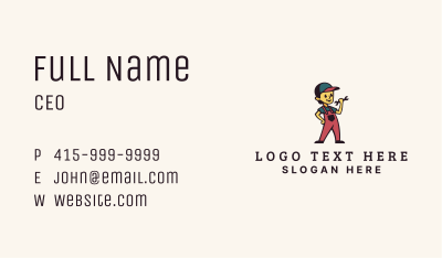 Wrench Mechanic Guy Business Card