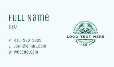 Hammer Construction Contractor Business Card Image Preview