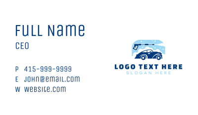 Pressure Wash Car Business Card Image Preview