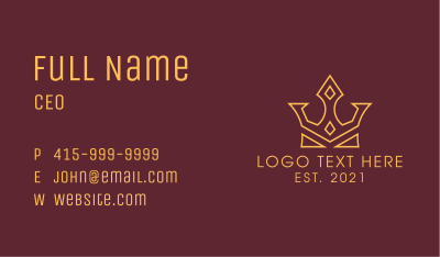 Gold Royalty Crown Business Card