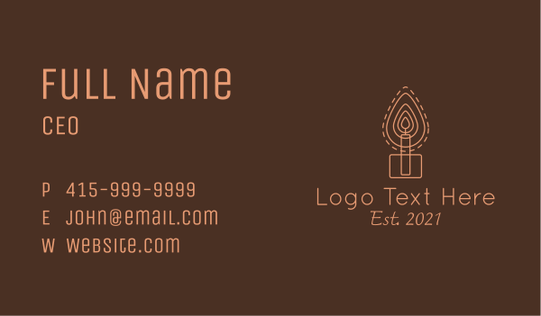 Candle Light Flame Business Card Design Image Preview