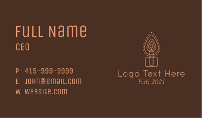 Candle Light Flame Business Card Image Preview