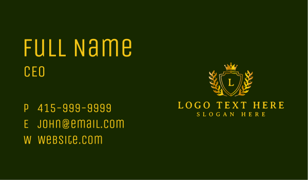 Shield Crown Monarchy Business Card Design Image Preview