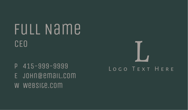 Classy Business Lettermark Business Card Design Image Preview