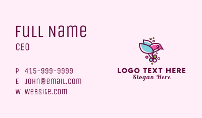Cute Hummingbird Business Card Image Preview