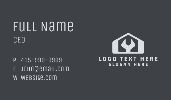 Gray Wrench Garage Business Card Design Image Preview