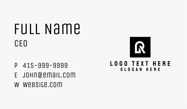 Stylish Agency Letter R Business Card Design Image Preview