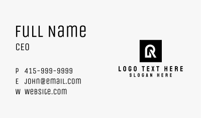 Stylish Agency Letter R Business Card Image Preview